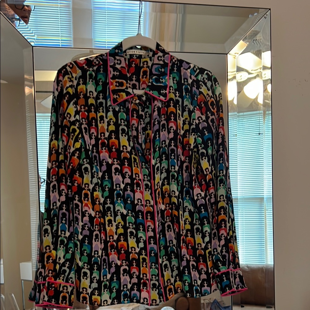 Alice + Olivia Multicolor Graphic Blouse
